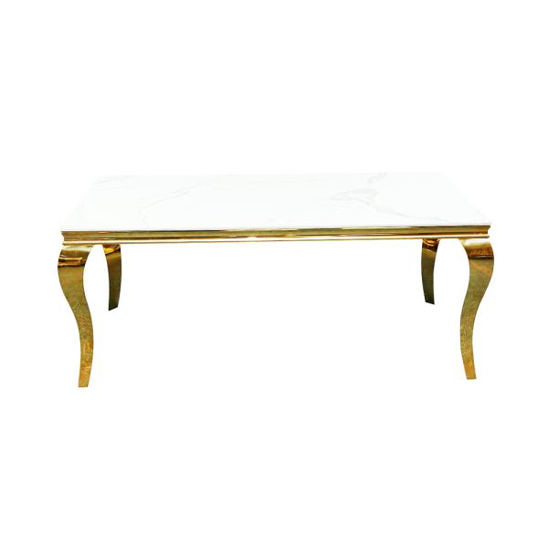 Metal Golden Luxury Modern Dining Table Set Elegant Multi Function