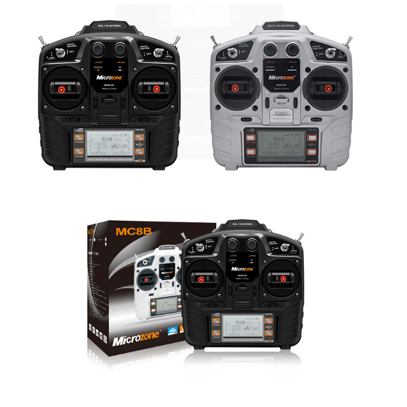 Microzone MC8B 2.4G 8CH Remote Control Transmitter 8RE 8 Receiver Radio System For RC Aircraft Fixed-wing Helicopter