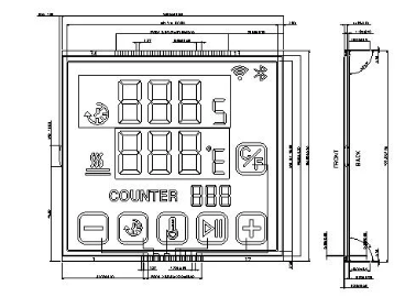 VDD 5V Negative LCD Display White 12 O'Clock Thermostat LCD Display