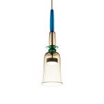 Flauti Amber Glass Pendant Lights Amethist Coloured Murano 47cm X 13cm