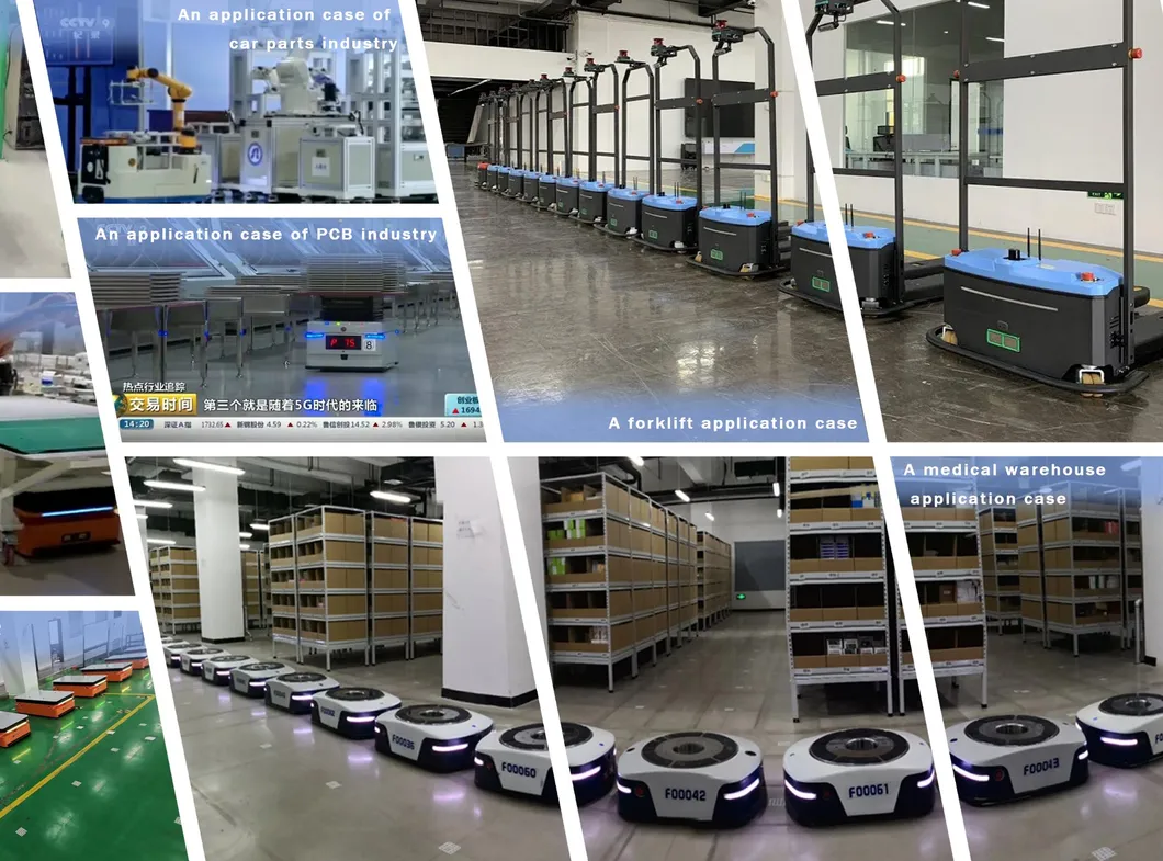 Automatic Handling Forklift Agv Robot for Transportation in Warehousing and Logistics