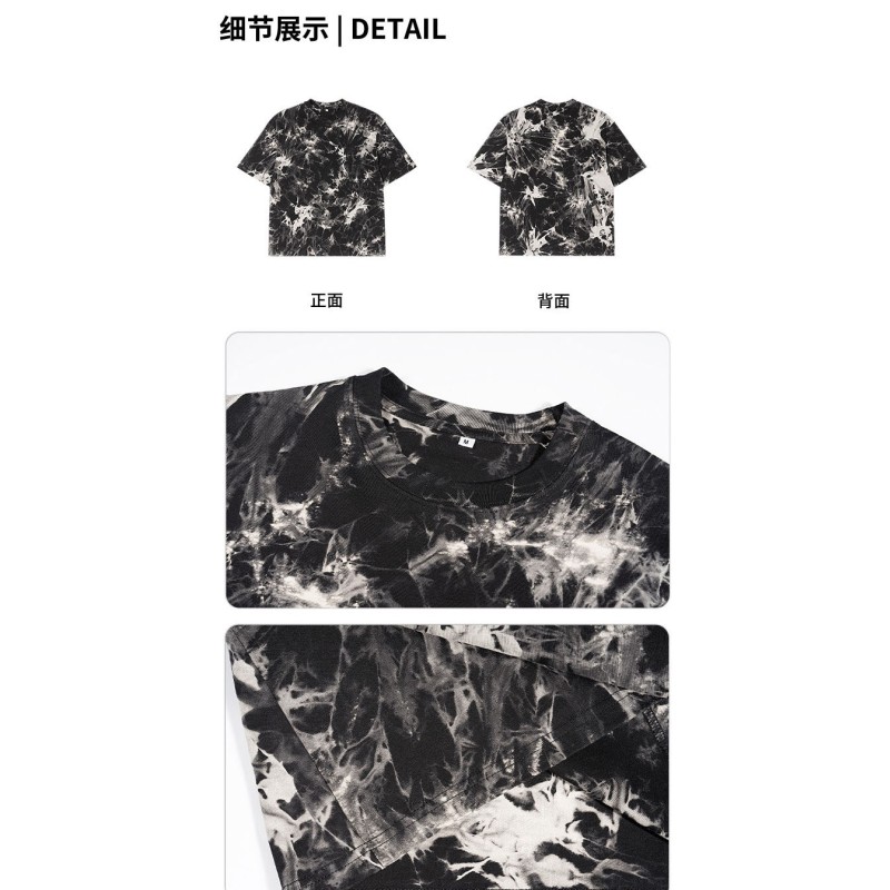 Customized High-quality Breathable Sporty Oversized Knitted Pure Cotton Men's Summer Short-sleeved T-shirt with Blank Design