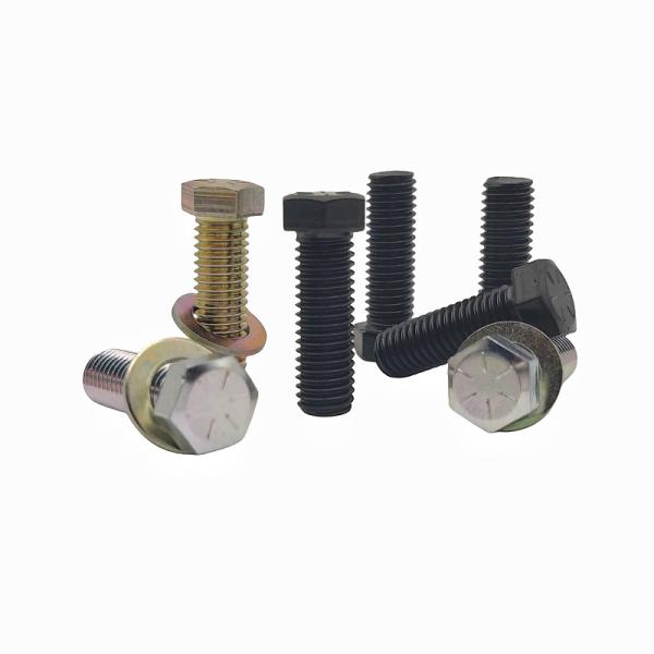 Processing Custom-Made Environment-Friendly Colored Zinc External Hexagon Bolt Galvanized Full-Threaded Hexagon Head Screws