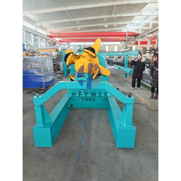 6 Ton Electric Full Automatic Uncoiler Machine With PLC Control System And Hydraulic Pressure For Metal Coil Processing