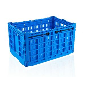Blue Collapsible Stackable Crates Vegetable Transporation Storage