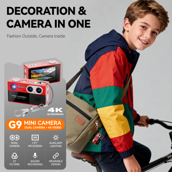 G9 Digital Camera side profile highlighting portable keychain design
