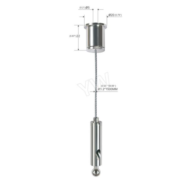 Anti - Rust Linear Light Wire Suspension Kit Brass Gripper With Adjustable Cable