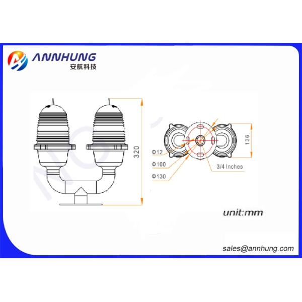 AC220V Double LED Aviation Obstruction Light With Low - Intensity Type