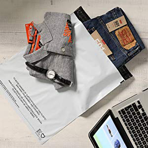 Eco-Friendly Waterproof Durable Grey/White PLA Biodegradable Courier Bags,100% Compostable And Biodegradable Courier Env