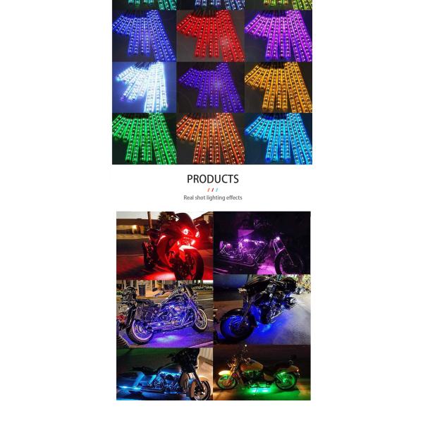 Motorcycle Rgb Led Car Kit Under Dash Decorate Atmosphere Neon With APP Wireless