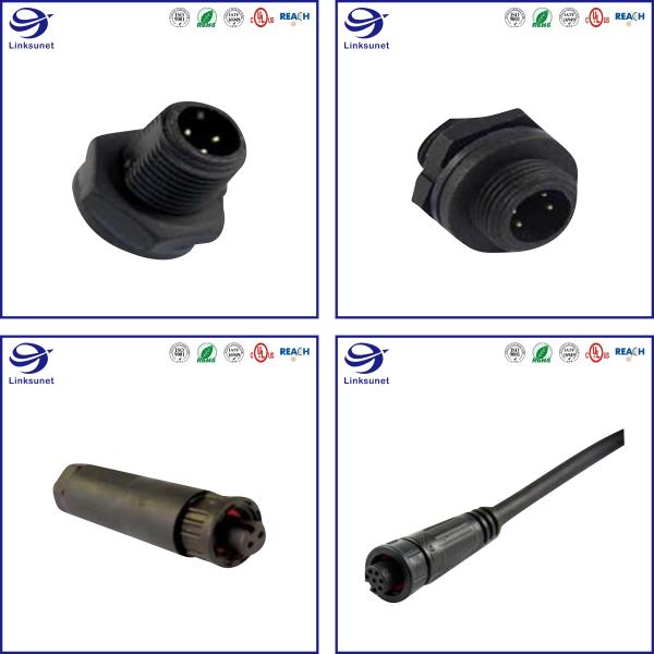 Mini IP68 Black Waterproof Connector For Wireless Communication