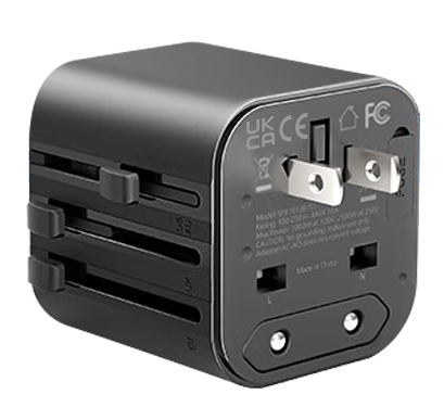 Convenient and Lightweight Universal 4-in-1 Power Adapter Supports US Europe UK Australian Sockets 270g