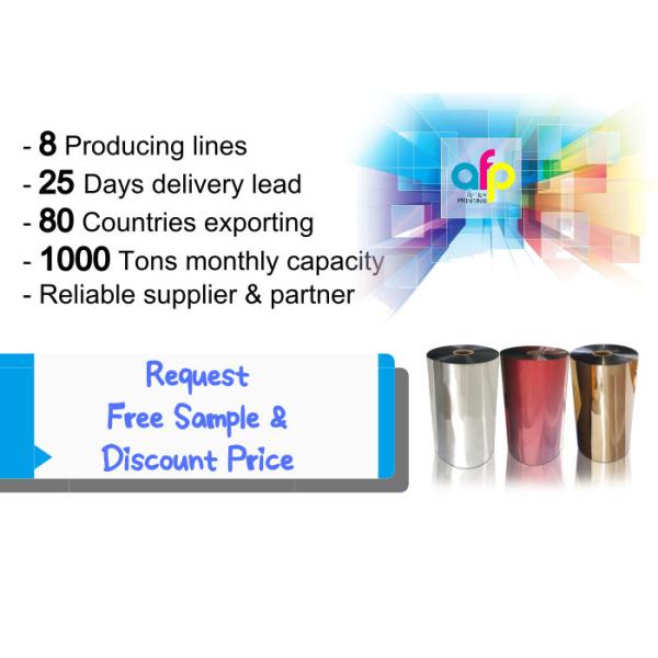 Chemically Treated Polyester Metallized Thermal Laminate Film For Offset Printing