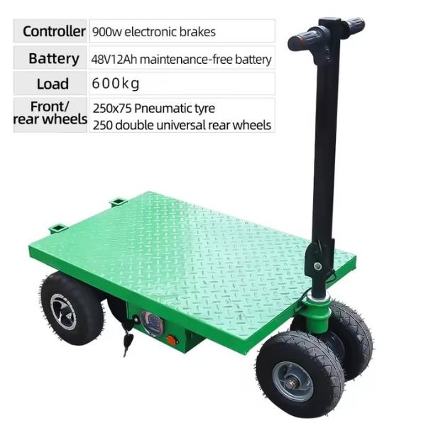 Electric Push Flat Car With Universal Wheel Folding Portable Pull Brick Pull Goods Flat Car