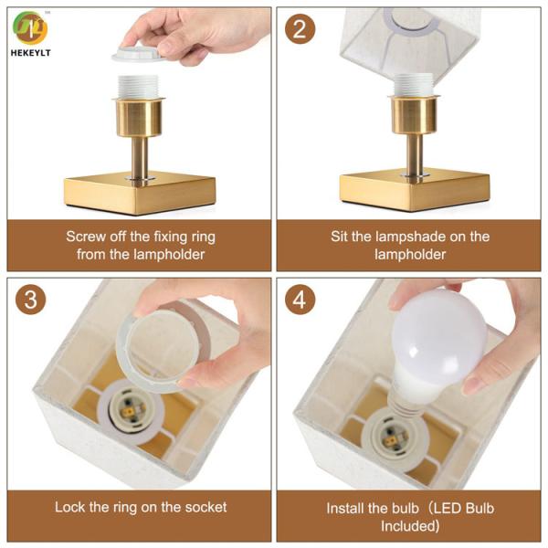 Nordic Eye Protection Solid Wood LED Bedside Table Lamp With Square Linen