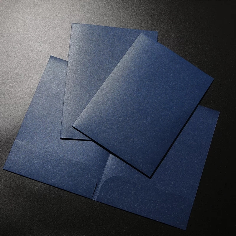 Presentation Folders With Dual Pockets In Shimmer Paper For Contracts