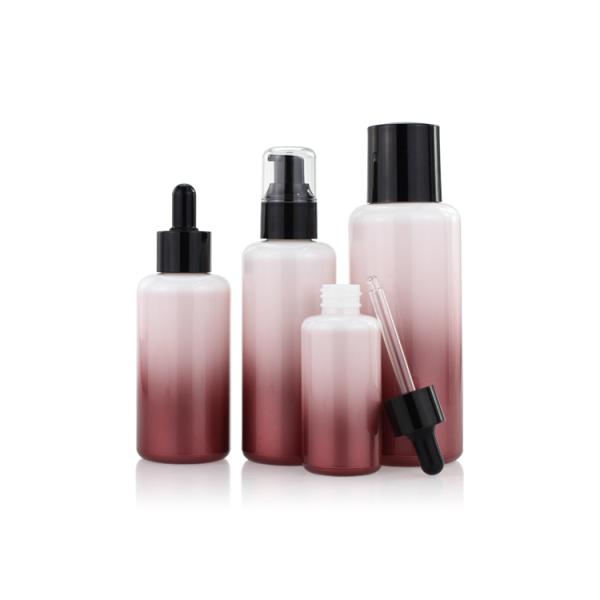50ml 100ml Empty Round Gradient Lotion Glass Bottle Set