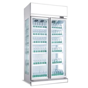 Buy cheap Commercial Upright Glass Door Front Refrigerated Display Freezer Case Glass 2 Door Mobile Display Showcase for Supermarket product