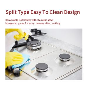 Electric Built In Gas Hob 5 Burner Stainless Steel Gas Hob