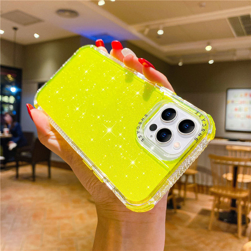 Shining Glitter Shockproof Bumper Soft Cover for iPhone 14 Plus 13 Pro Max 12 Mini 11 Pro XS Max 8 Plus Mobile Phone Case