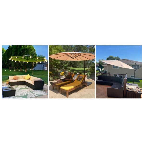 Canopy, Cantilever Umbrella Hanging Umbrellas, Fade Resistance & Water-repellent UV Protection Solution-dyed Fabric