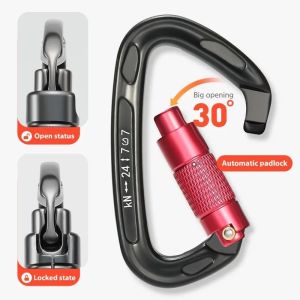 24KN Heavy Duty Auto Locking Climbing Carabiner Clips Twist Lock for Adventure