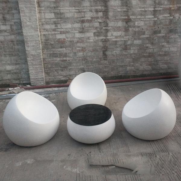 Lightweight Fiberglass Resin Furniture Bench Table Sets In Customized Design
