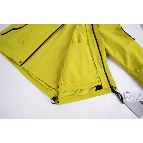 High-Visibility Lime Yellow Waterproof Windproof Hooded Jacket with Detachable Fleece Inner