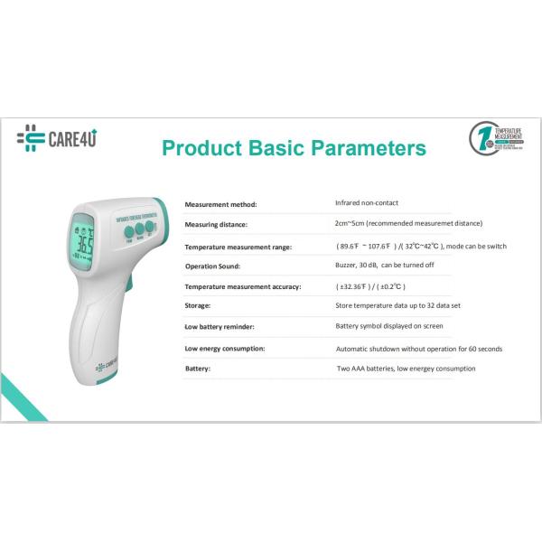 Class II Handheld Non Contact Forehead Infrared Thermometer