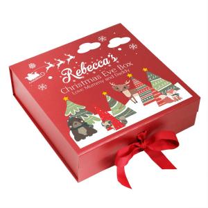 Buy cheap Custom Printing Large Size Folding Christmas Eve Hamper Magnetic Gift Packaging Box With Ribbon product