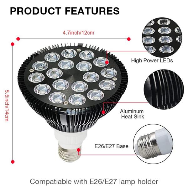 54W E26 E27 Near Infrared LED Light Therapy With Remote Control