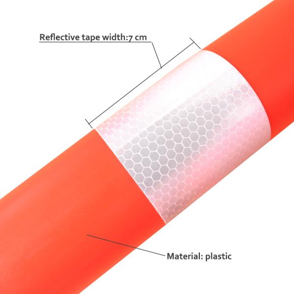 JACKWIN Flexible Traffic Warning Delineator Post with rubber base 86 cm (height can be customized)