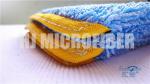 18" Blue Fold Over Microfiber Wet Mop Pads Replacement Mop Heads For Home