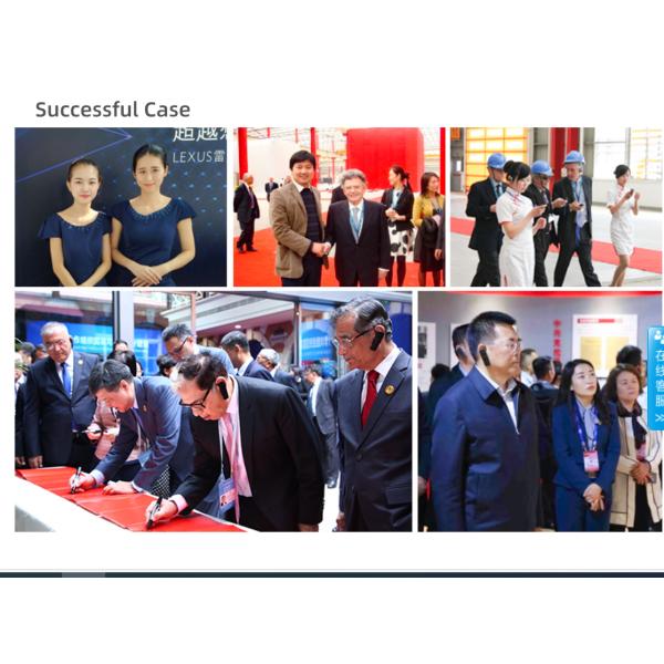 Tourists share self-service rental guide machines with automatic explanation for museum