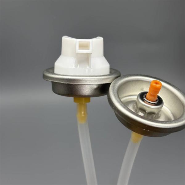 Foam cleaner valve close-up view