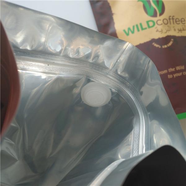 Resealable Tea Bags Packaging Aluminum Foil Stand Up Coffee Bag With Valve