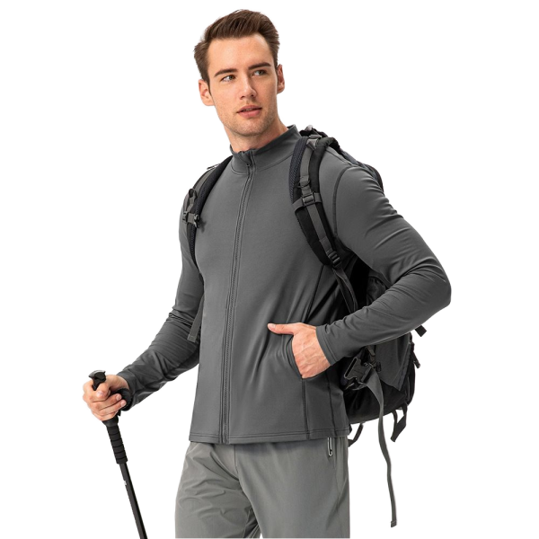 Custom Lightweight Winter Thermal Running Jacket for Men-Full Sleeve Spandex/Nylon Gym & Track Top Yoga Training Jacket