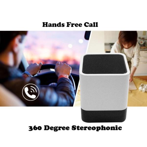 White Mini Desktop Alarm Clock Bluetooth Speaker , Wireless Sound Box With LED Screen