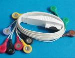 10-leads ECG Patient Cable, One Piece IEC/AHA Snap EKG Patient Cable for Mortara