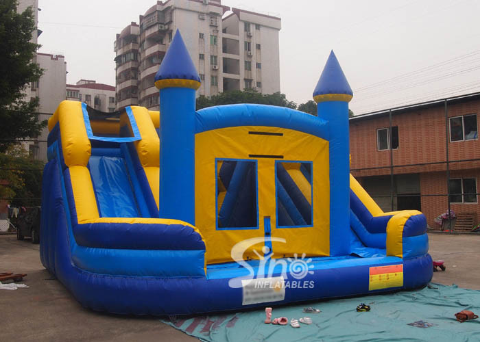 Buy cheap Commercial inflatable bouncy castle with double slide and removable banner product