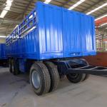 20ft Size Flat Bed Semi Trailer 12 Wheels 3 Axle Cargo Truck Trailer
