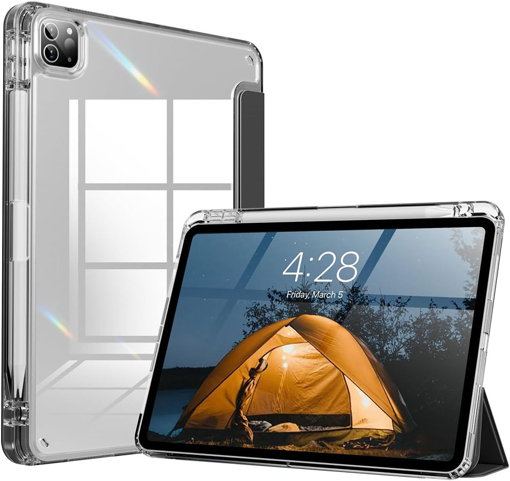 Custom Logo Clear Shockproof Case for iPad Mini 8.3" | Tri-Fold Stand | Sleep/Wake | Pencil Slot | OEM Packaging