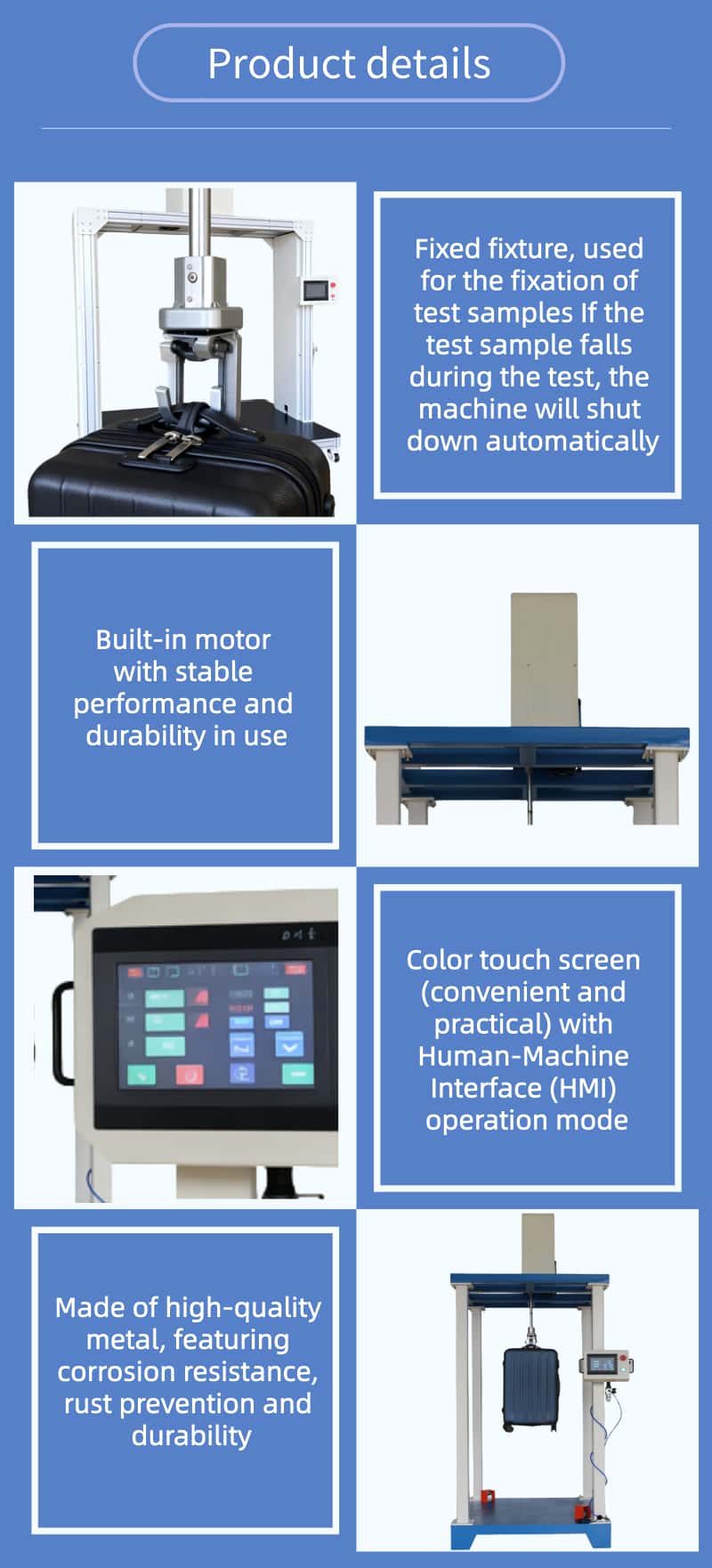 Suitcase Oscillating Impact Testing Machine and Handbag Oscillating Reciprocating Impact Testing Machine