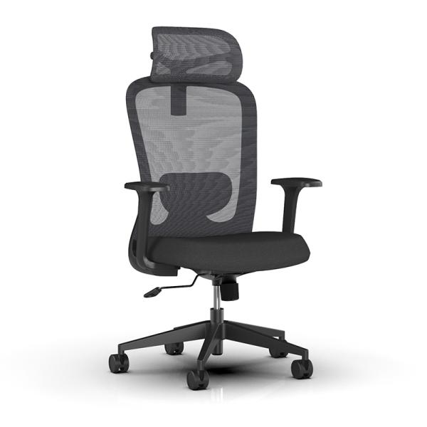 Black Executive Rolling Adjustable Task Mesh Ergonomic Desk Chair With Lumbar Support