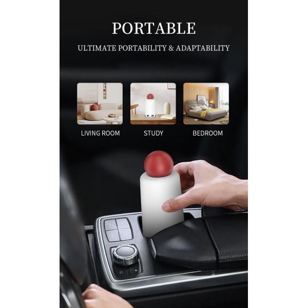 USB Charging Waterless Diffusion Portable Car Aroma Diffuser Essential Oil Diffuser for Air Purification