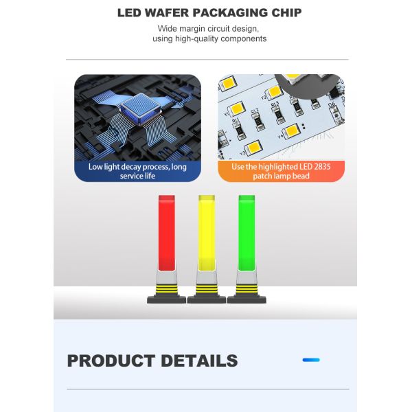 Q6S Single‑layer Warning Signal Light With Utility Model Patent, IP54, Built‑in 95dB Buzzer, Foldable Base, Support LOGO Custom. DC24V, PNP/NPN