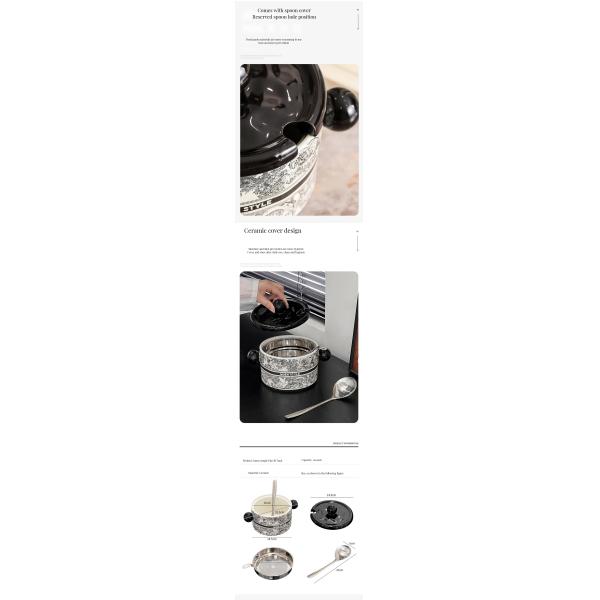 Rotundity Ceramic Tea Coffee Candy Container with Classical Design and Microwavable