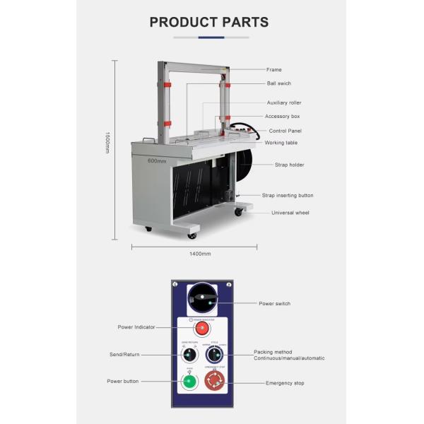 Automatic Strapping Machine 800*600mm Tunnel Wrapping Machine Durable High Table Baling Carton Box For Warehouse