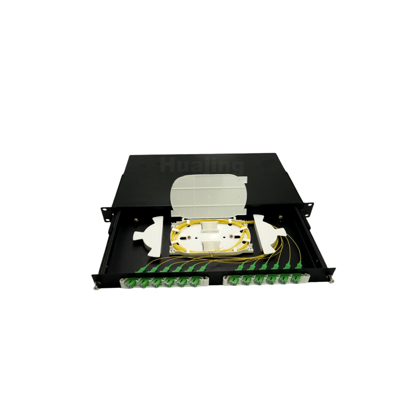 Drawer Type Optical Fiber Termination Box 19 Inch Supporting Angled Adapter