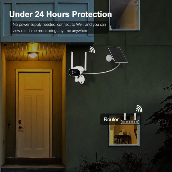 Solar Security Camera Outdoor Wireless - WiFi Rechargeable Battery Powered Camera with Solar Panel